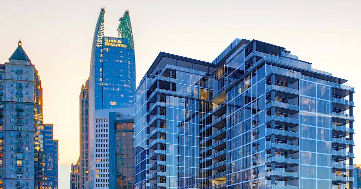 Rendering of the Fourteen Park tower's upper floors against the Midtown skyline