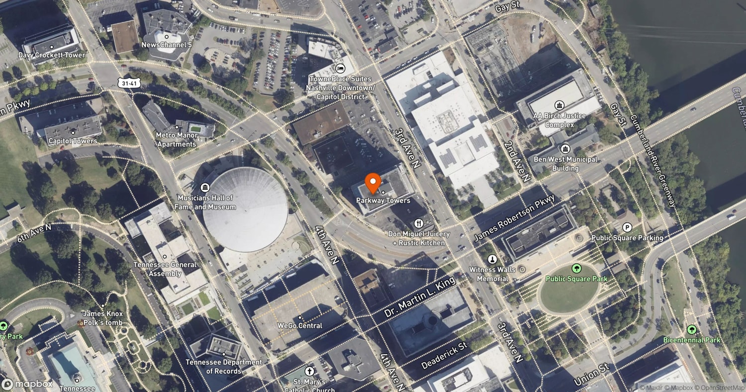 Site of Parkway Towers Hotel Conversion at 404 James Robertson Parkway, Nashville, TN 37219