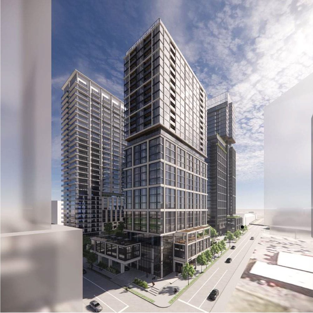Official rendering of Centrum's Rutledge Hill Mixed-Use development, three towers at 500 Second Ave. S.