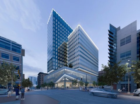 Rendering of George Tower and Scheller Tower at Tech Square Phase 3