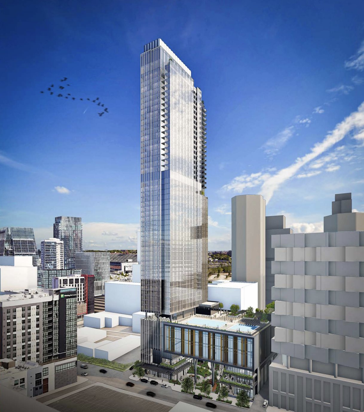 319 Peabody (53 stories/650', 400 room hotel, 104 condos, 20,000 ...