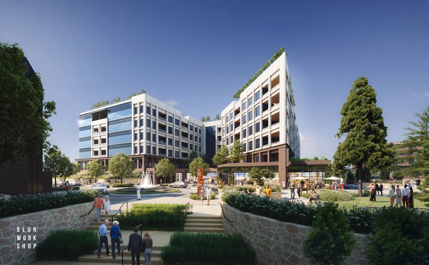 Rendering of the planned Ashford Green redevelopment in Brookhaven (BLUR Workshop)