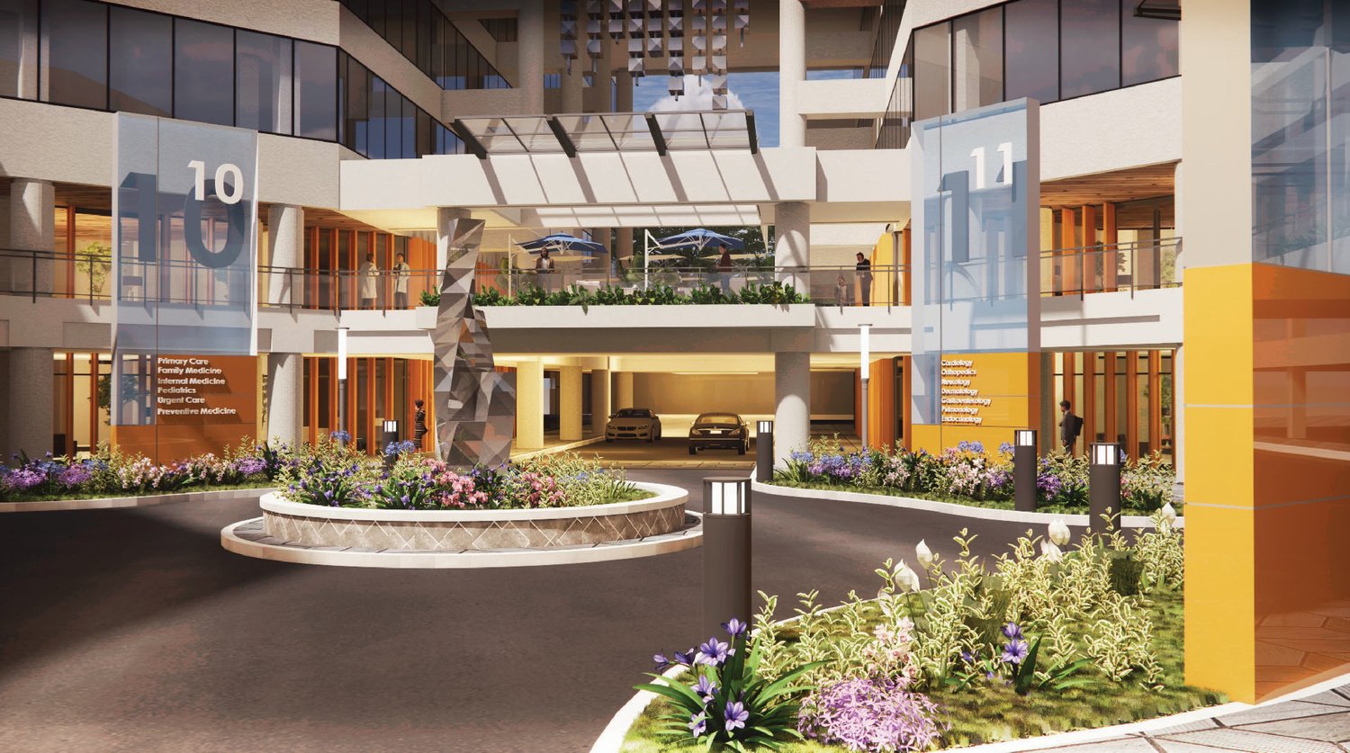 Rendering of the medical office entry court between Buildings 10 and 11 at the proposed Buckhead Medical Center