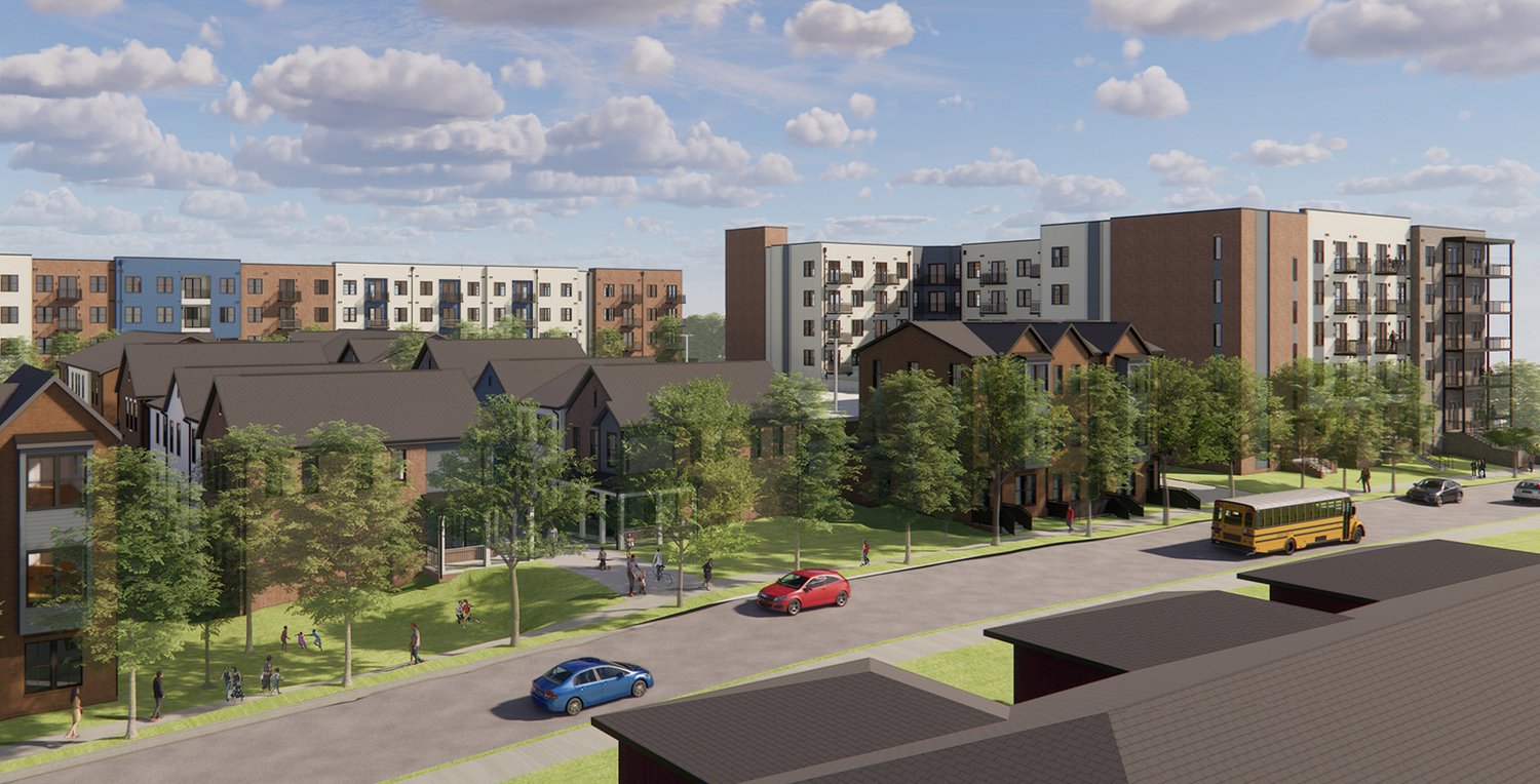 Rendering of the Park Point East affordable housing community in East Nashville