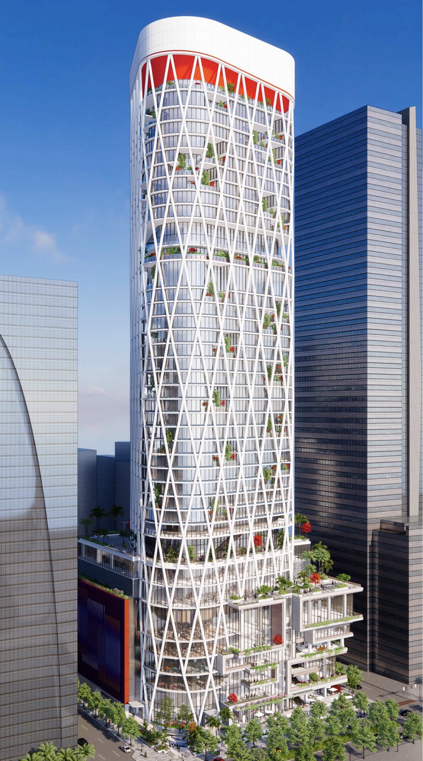 Rendering of the 50-story 1401 Brickell by Santander tower in Miami's Brickell Financial District
