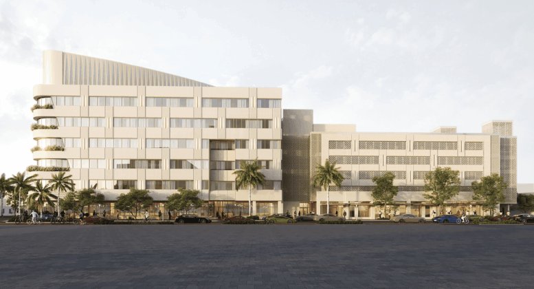 Rendering of The Rivani's Michigan Avenue frontage