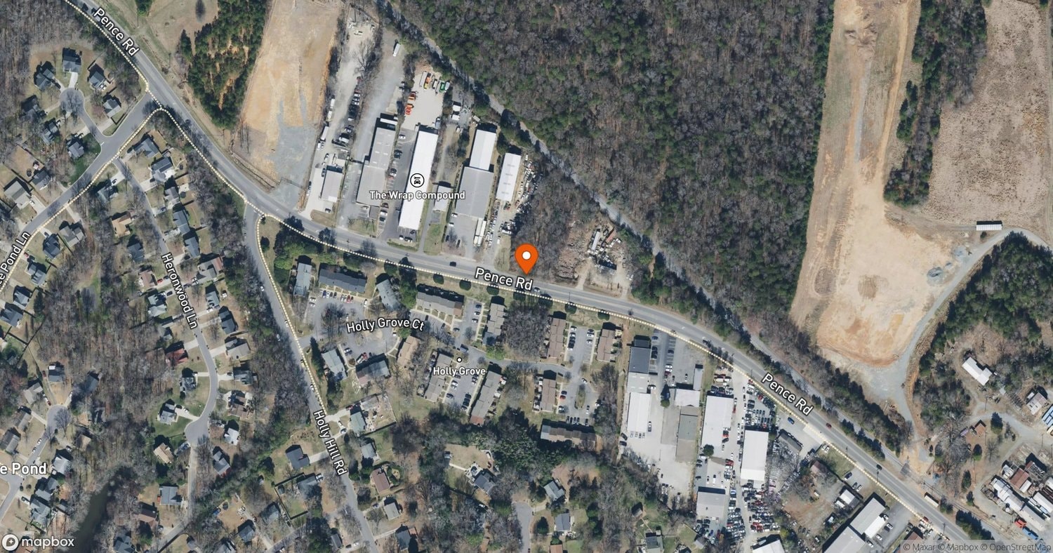 Site of Pence Road Industrial Rezoning (Petition 2025-086) at 7719 Pence Road, Charlotte, NC 28215