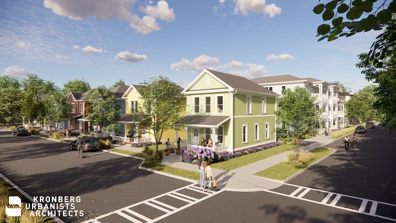 Rendering of The 404 @ Oliver Street village along Oliver Street NW (Kronberg Urbanists + Architects)