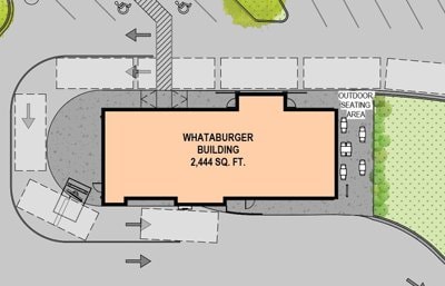 Site plan for the proposed 2,444-square-foot Whataburger on Hugh Howell Road in Tucker