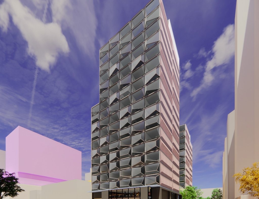 Rendering of the 689 King Street tower from Manga Hotels' project page