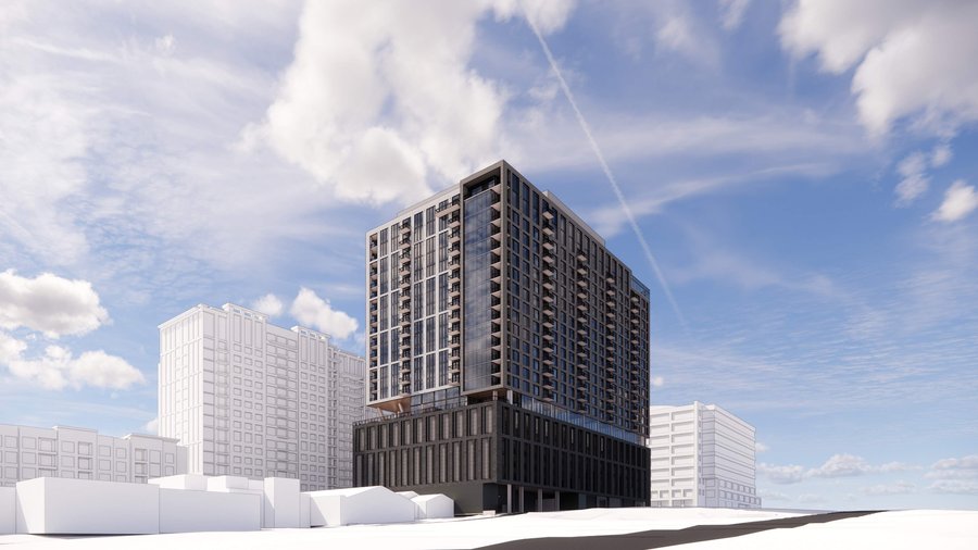 Hall Emery plans 22-story apartment tower on high-profile Music ...