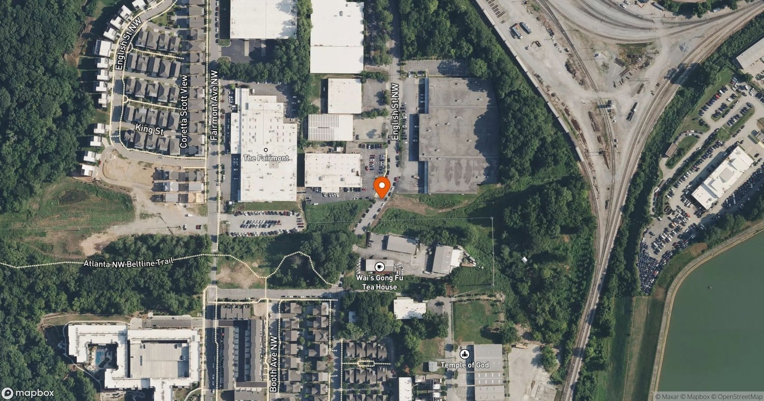 Site of Atlanta Beltline 22-Mile Mainline Trail (Final Land Assembly) at English Street, Atlanta, GA (Blandtown neighborhood)