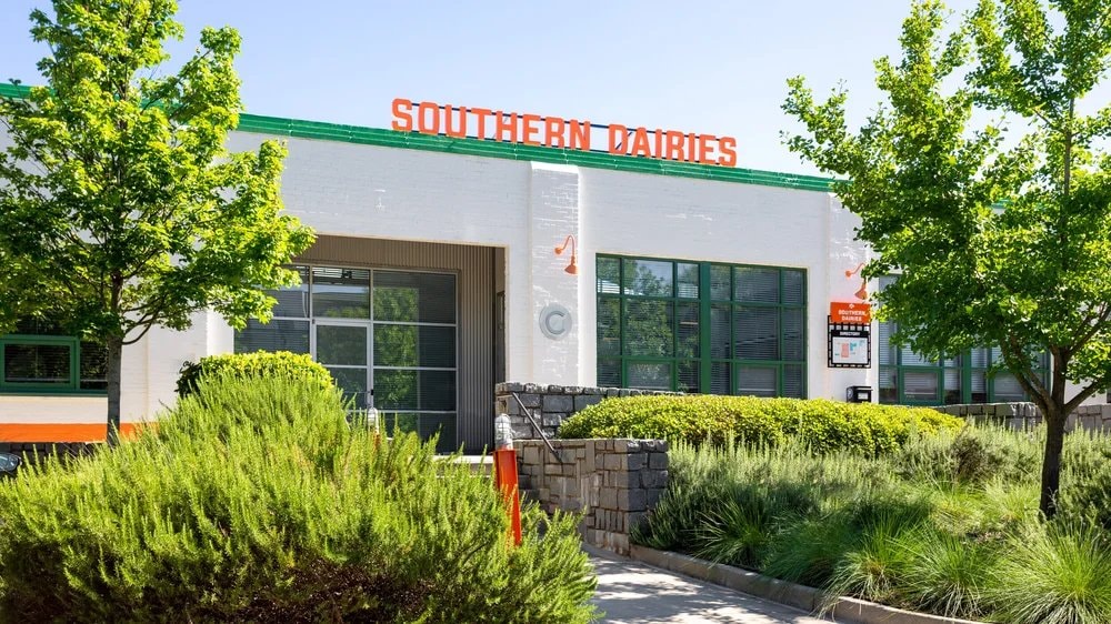 Landscaped entry at Southern Dairies