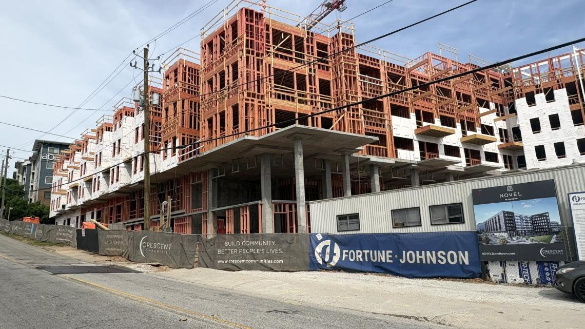 Tweaked Blandtown build nears top-out stage on Huff Road corridor | Urbanize Atlanta