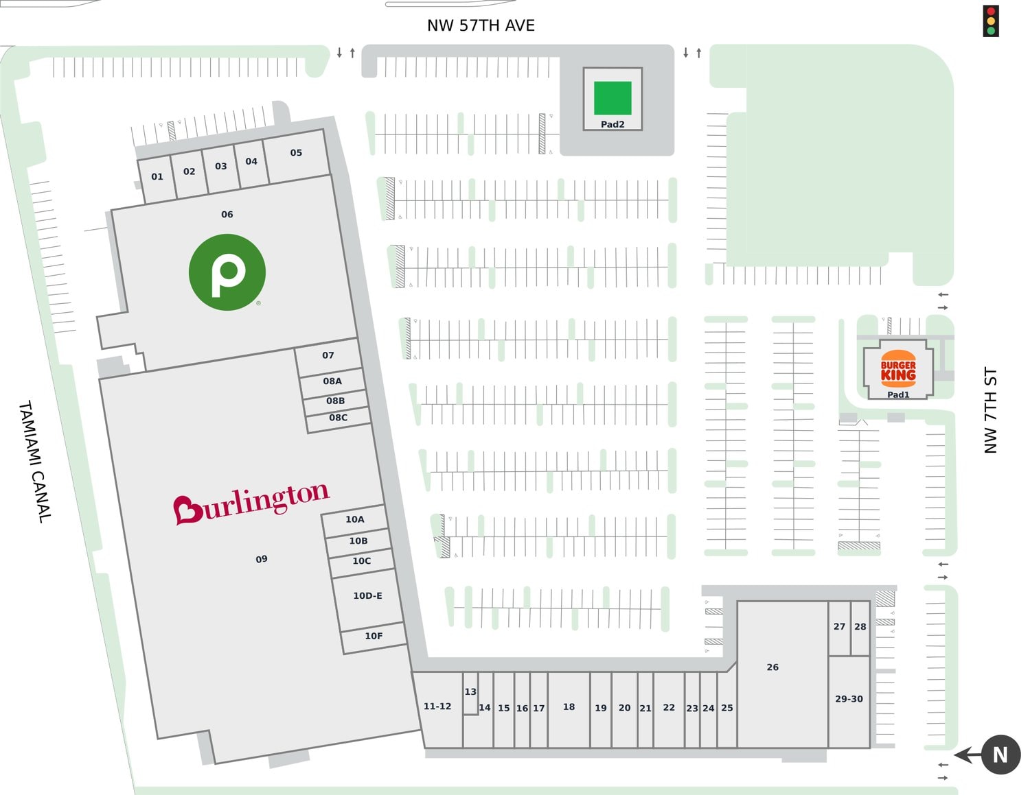 Site plan of Airpark Plaza Shopping Center at NW 7th Street and NW 57th Avenue