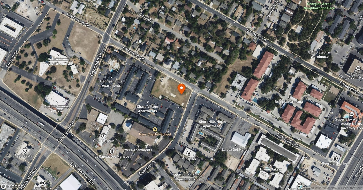 Site of Wonsley Grocery & Kitchen at 301 and 309 East Wonsley Drive, Austin, TX 78753