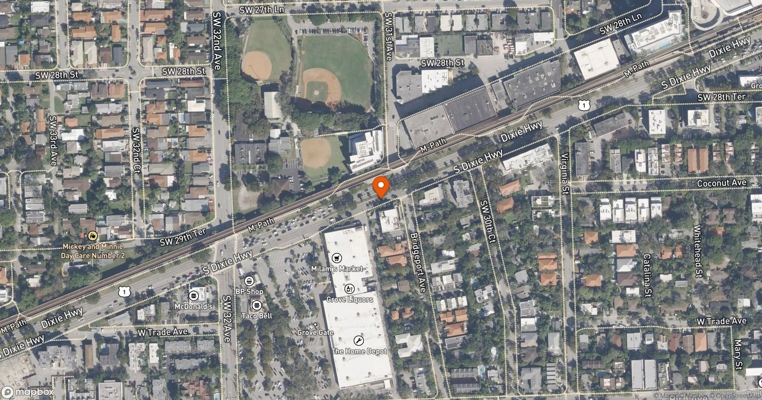 Site of THesis Miami (formerly Paseo de la Riviera) at 1340-1350 South Dixie Highway, Coral Gables, FL 33146