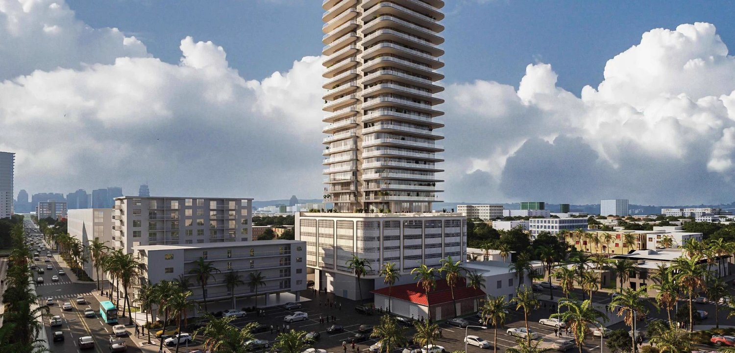 Street-level rendering of the 824 Alton Road podium and tower