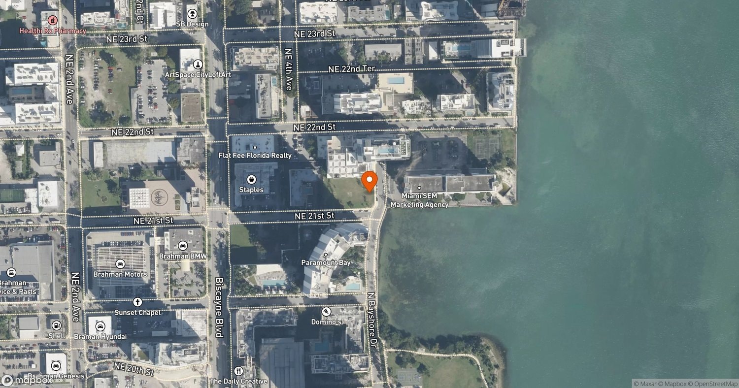 Site of North Development Edgewater Tower at 2100 N. Bayshore Drive, Miami, FL 33137