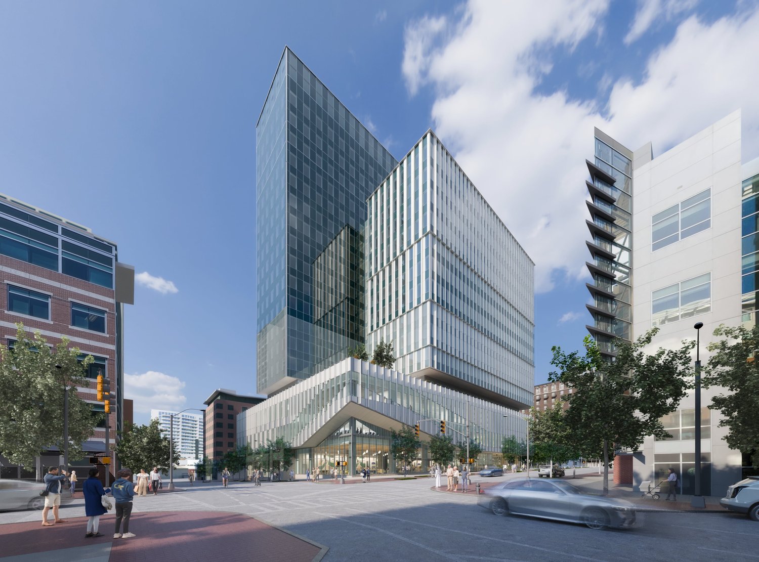 Rendering of Tech Square Phase III viewed from street level in Midtown Atlanta