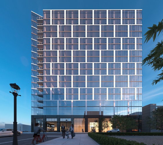 Frontal rendering of the 22 Elliston tower from Elliston Place