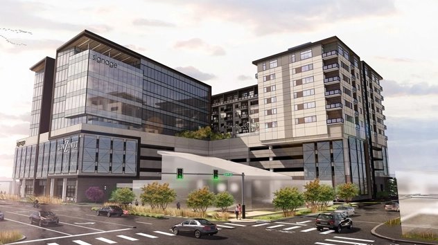 Rendering of The Van Zandt mixed-use development at West 7th Street in Fort Worth