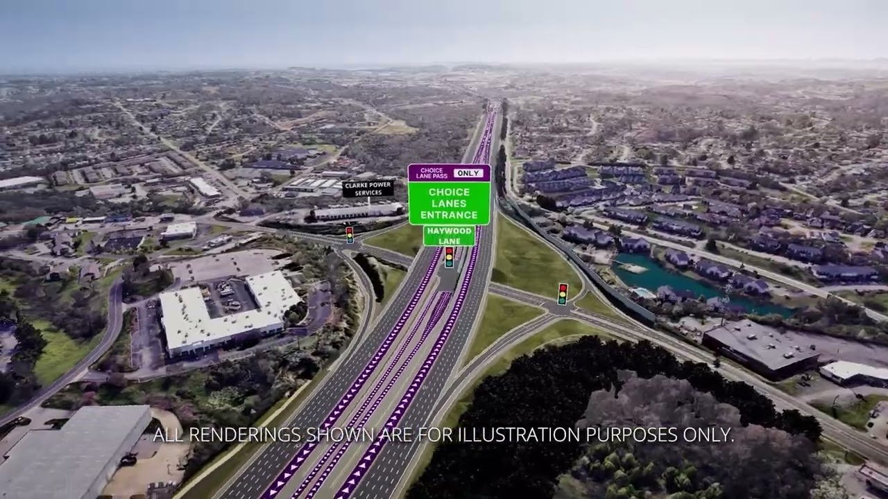 Rendering of the Choice Lanes entrance at Haywood Lane on I-24 (TDOT)