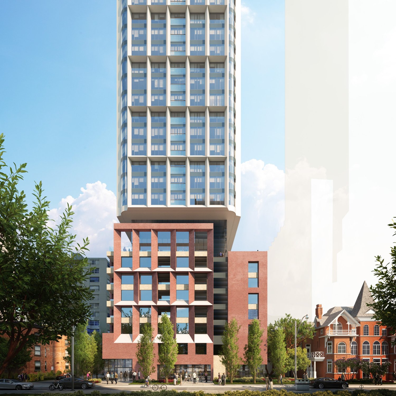 Rendering of 88 Isabella's tower and podium frontage