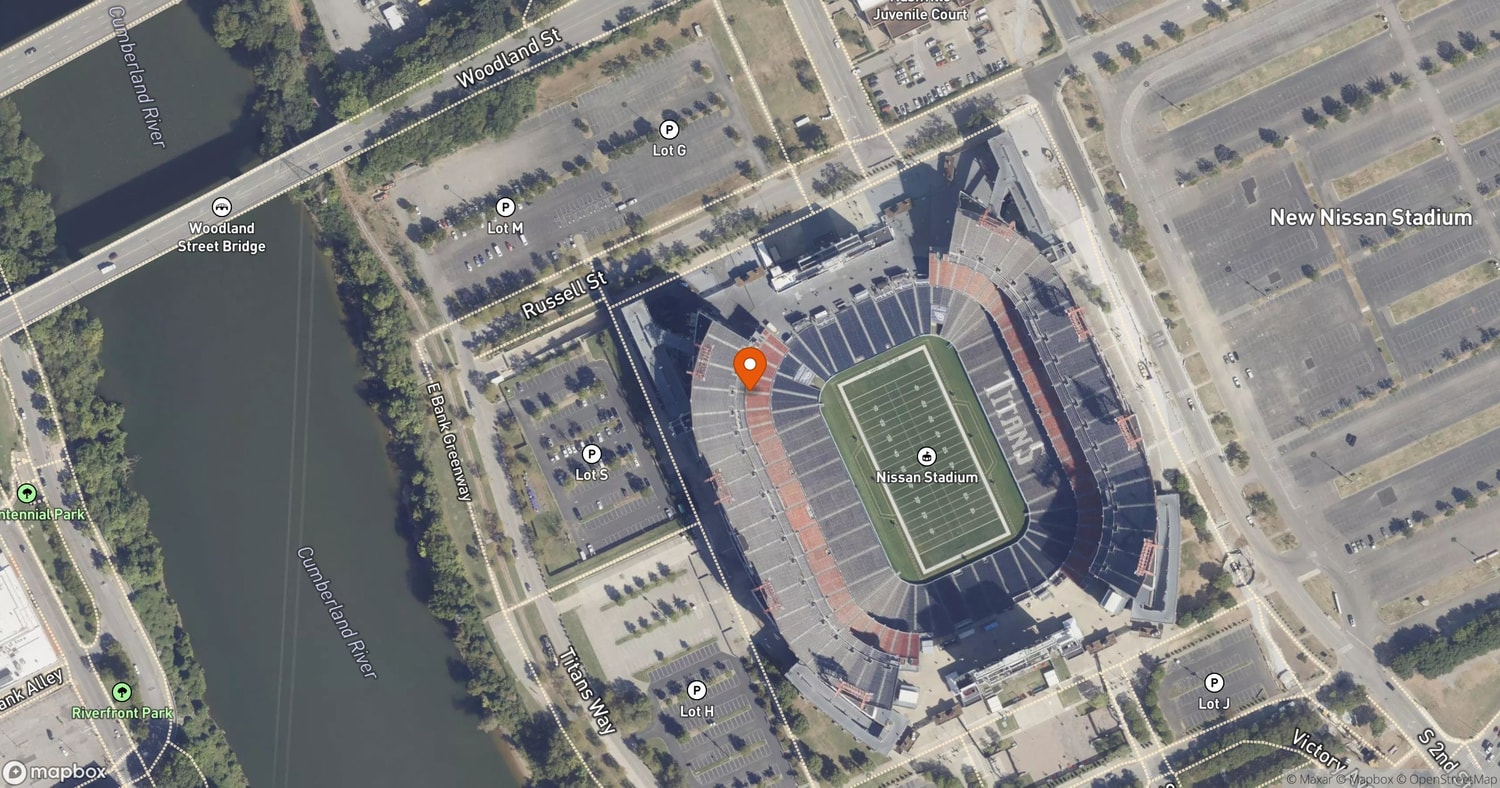 Site of New Nissan Stadium at 1 Titans Way, Nashville, Tennessee 37213, USA