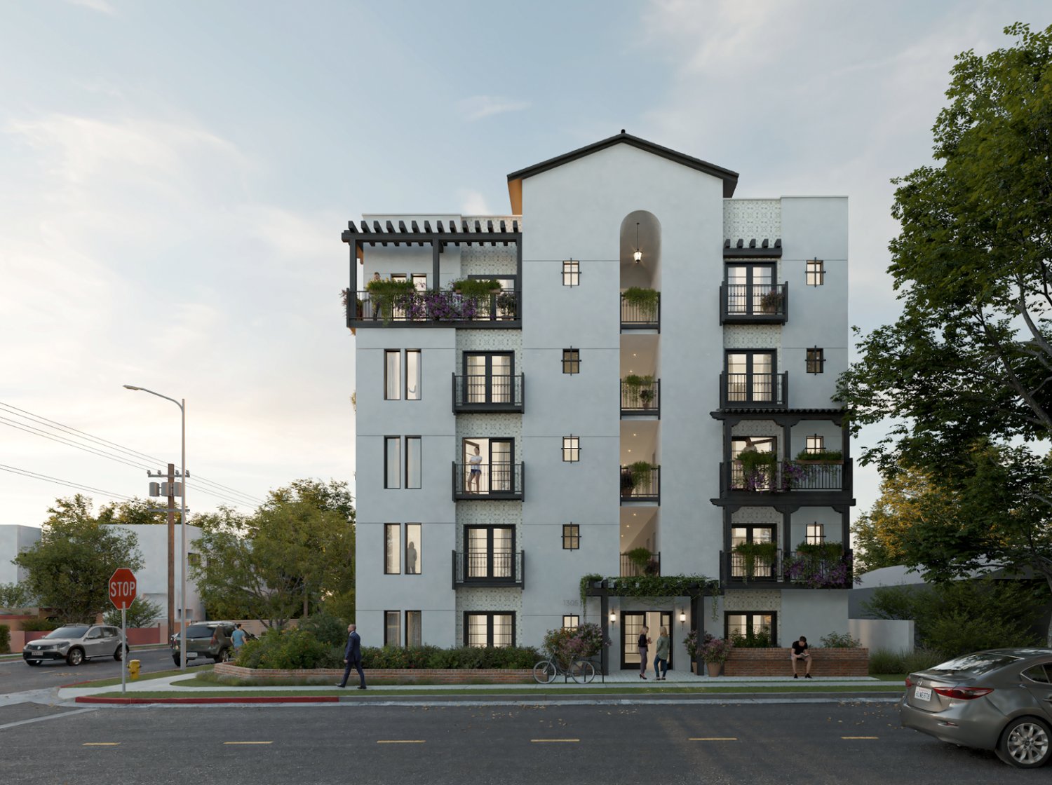 Spanish Revival-style affordable housing pitched for 1305 N Cherokee Avenue in Hollywood | Urbanize LA