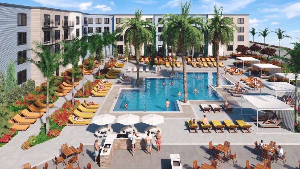Rendering of the pool deck at Azalea Cay