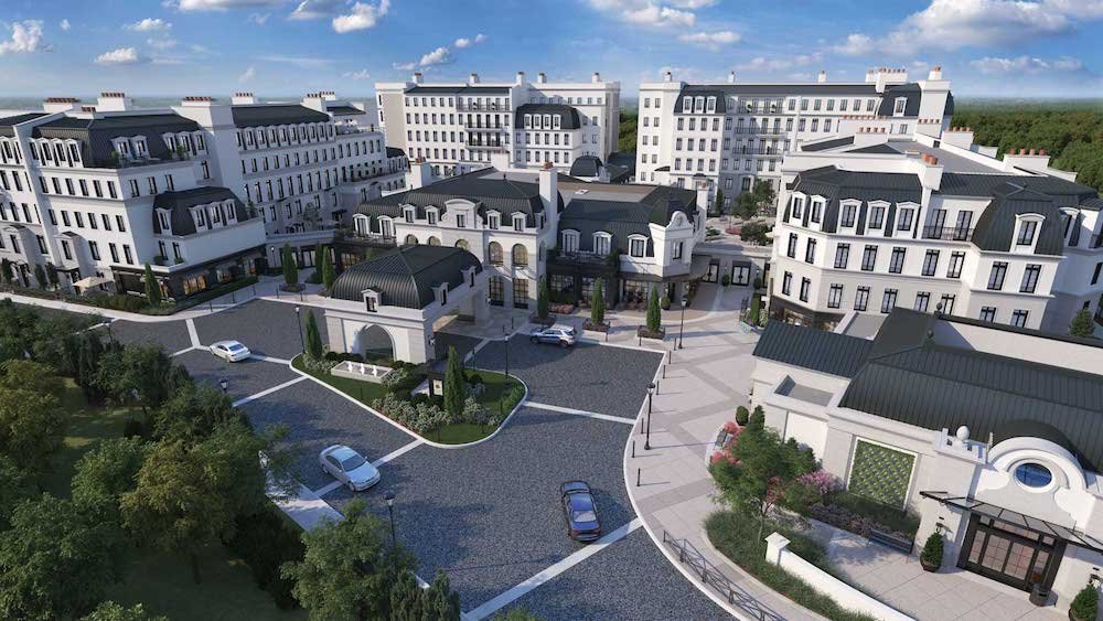 Aerial rendering of the Corso Atlanta campus with the South Tower expansion