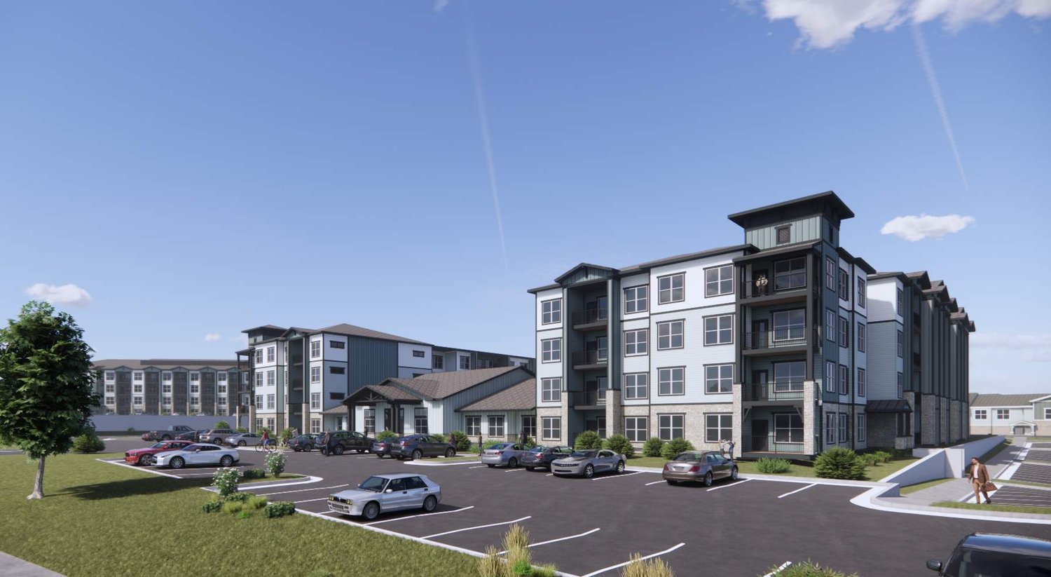Rendering of Otto on the Trail, a proposed apartment community at 1125 Shady Ln in East Austin