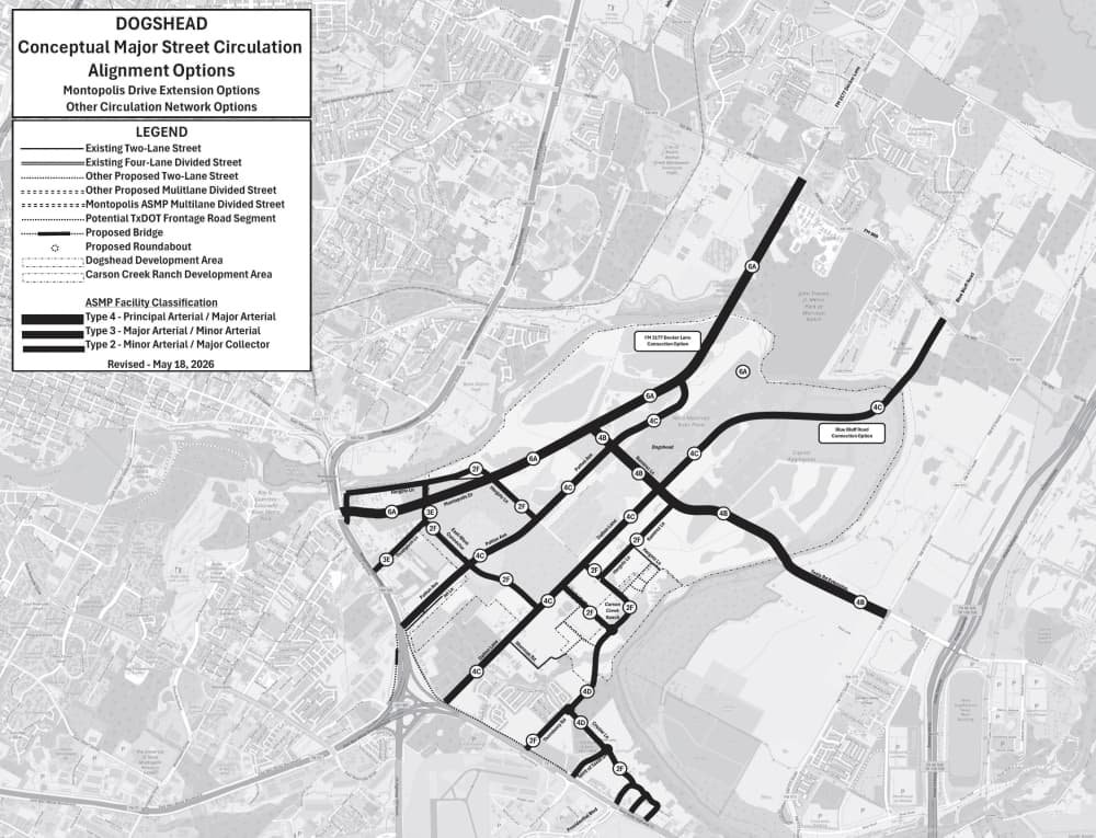 Conceptual major street circulation plan for the Dog's Head development area
