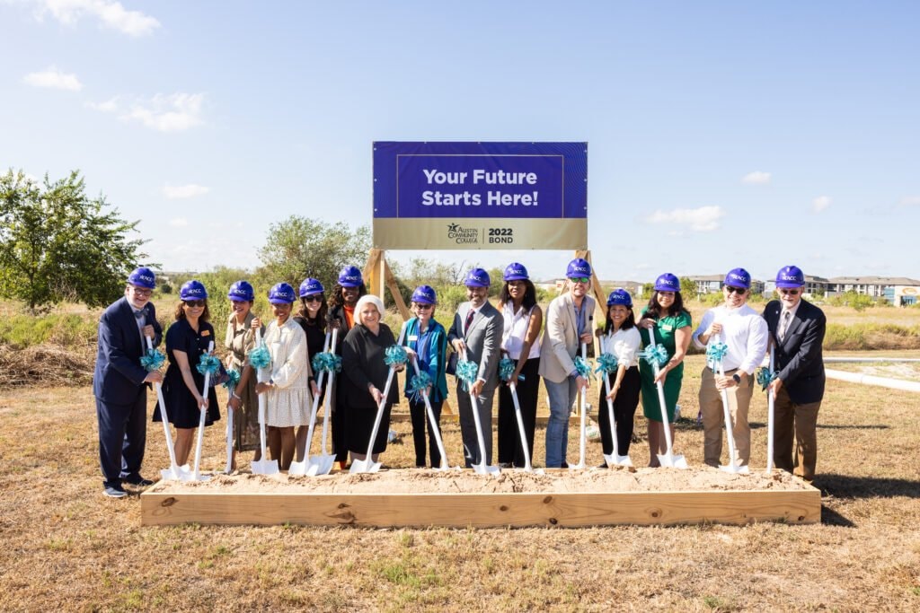 ACC officials and community members break ground on the new Healthcare Professions Building at the Hays Campus in Kyle