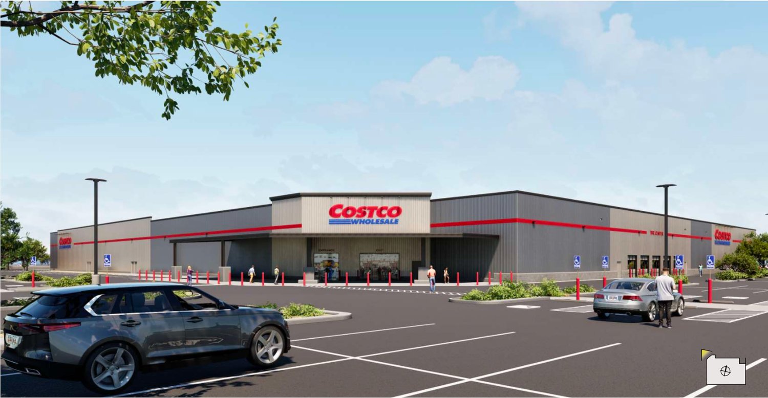 Rendering of the proposed Costco warehouse at 2555 University Parkway in Lawrenceville