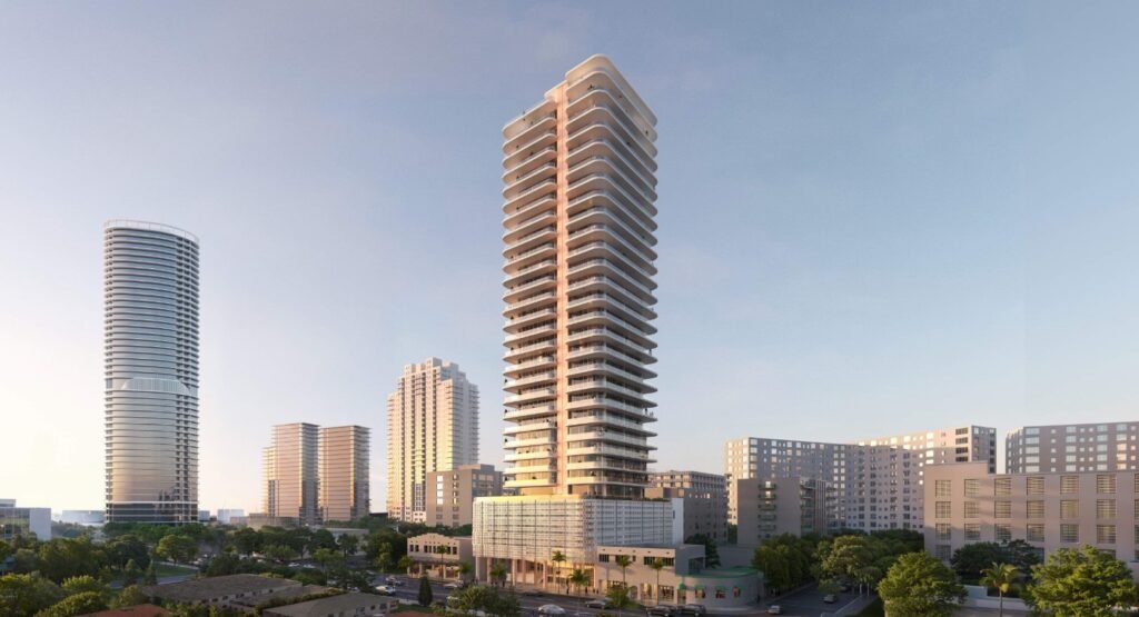 Rendering of the proposed 740 Alton Road tower in the Miami Beach skyline