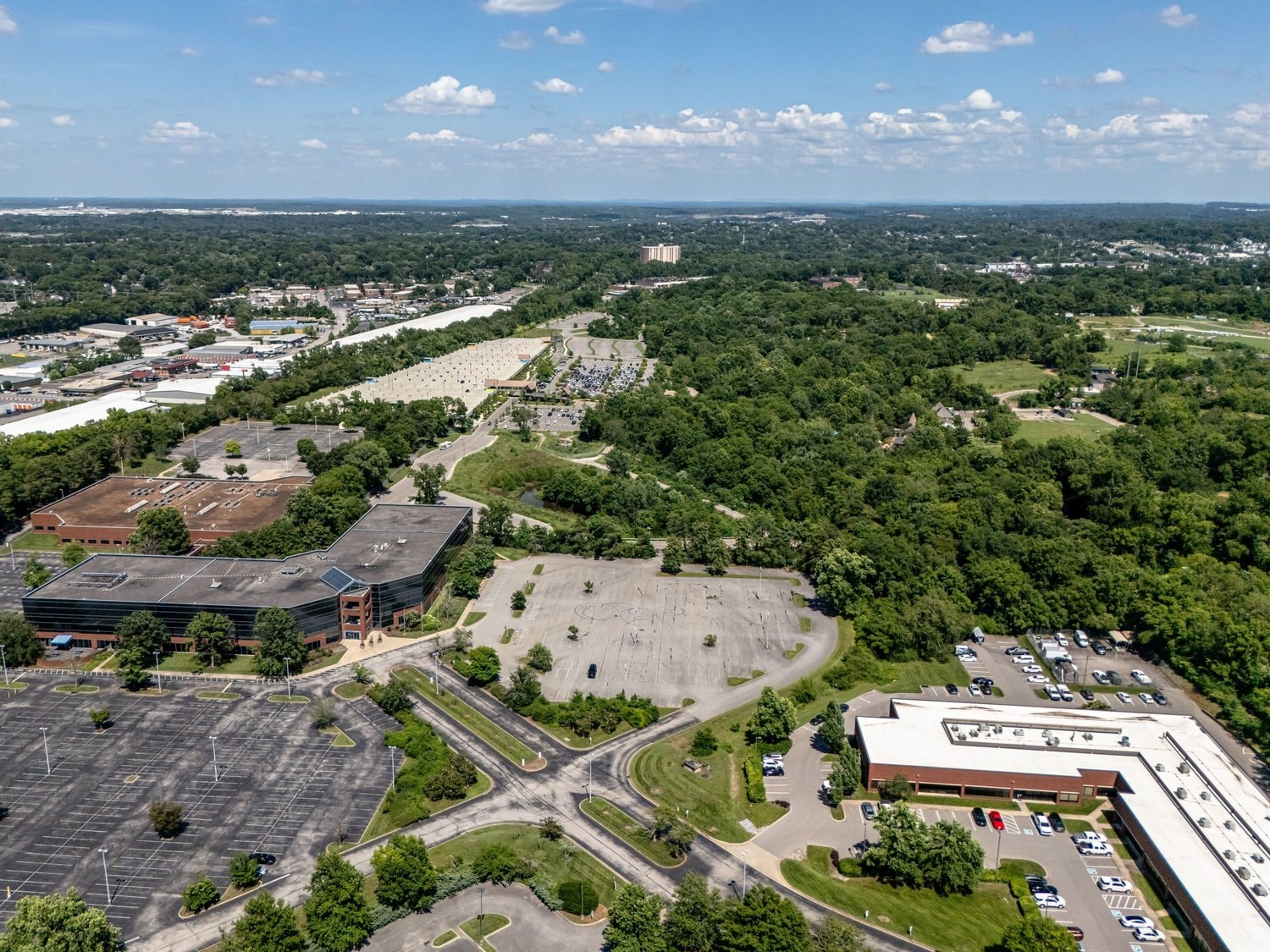 Aerial view of the Grassmere Park site in South Nashville where DC BLOX has proposed a data center campus