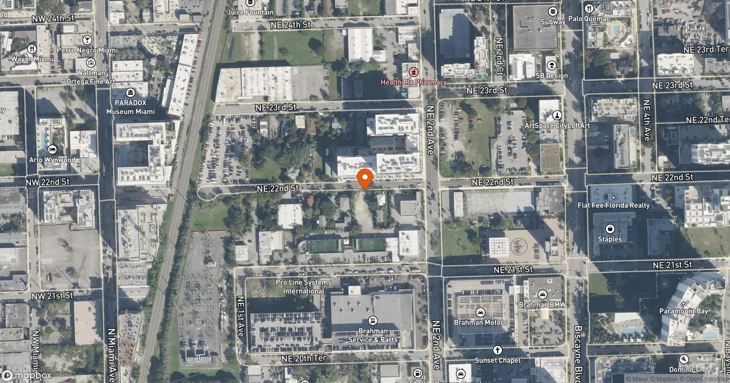 Site of Sense22 at 114-138 NE 22nd Street, Miami, FL 33137