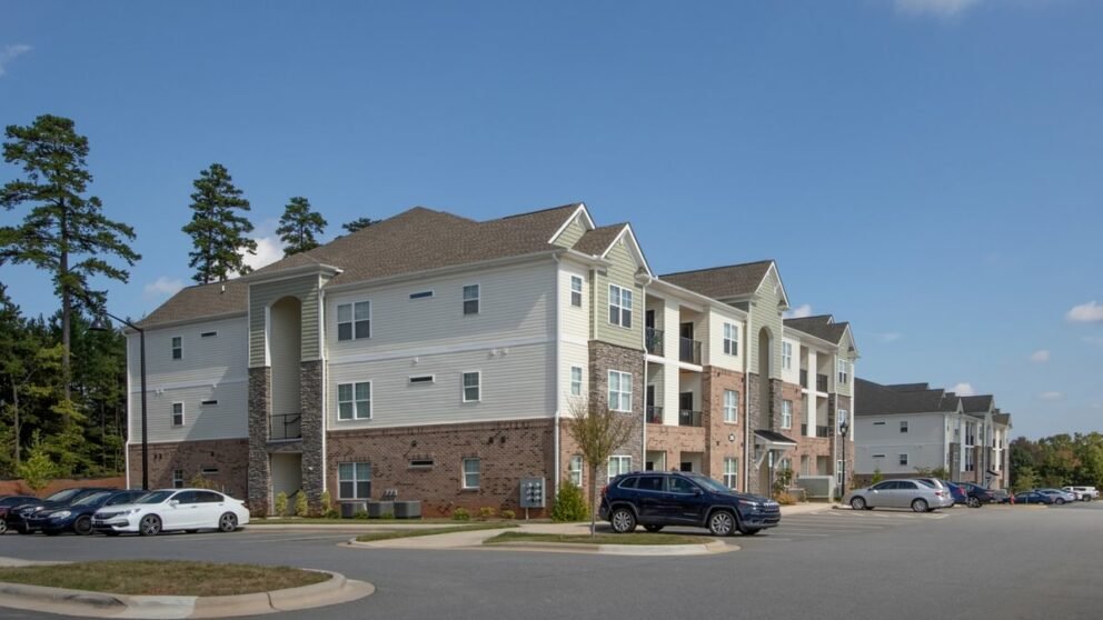 Residential building at Bridges of Cabarrus Apartments (photo via Timmons Group)