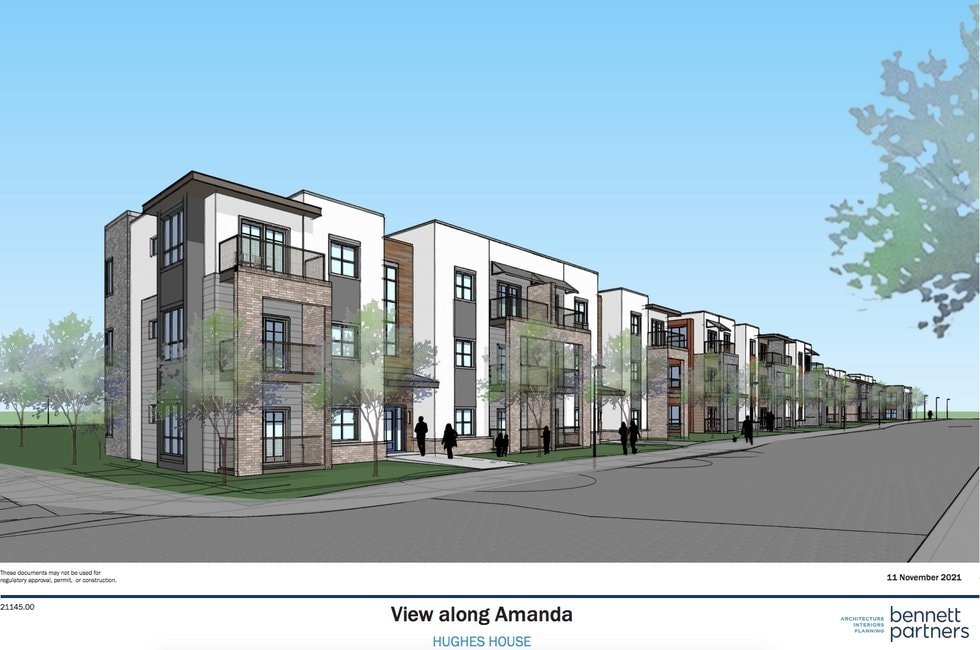 Bennett Partners rendering of the Hughes House development, view along Amanda Avenue
