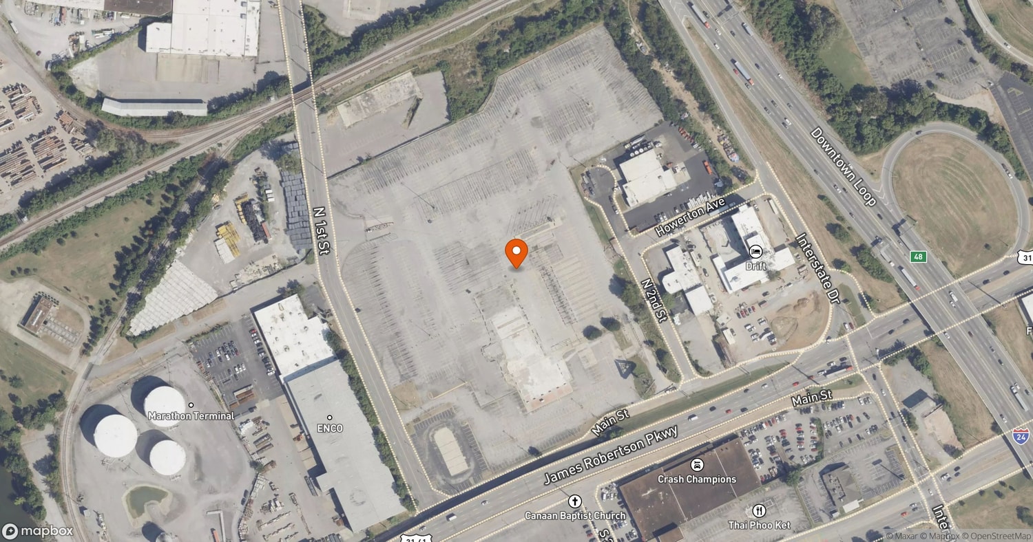 Site of Station East at 111 N. First St., Nashville, TN