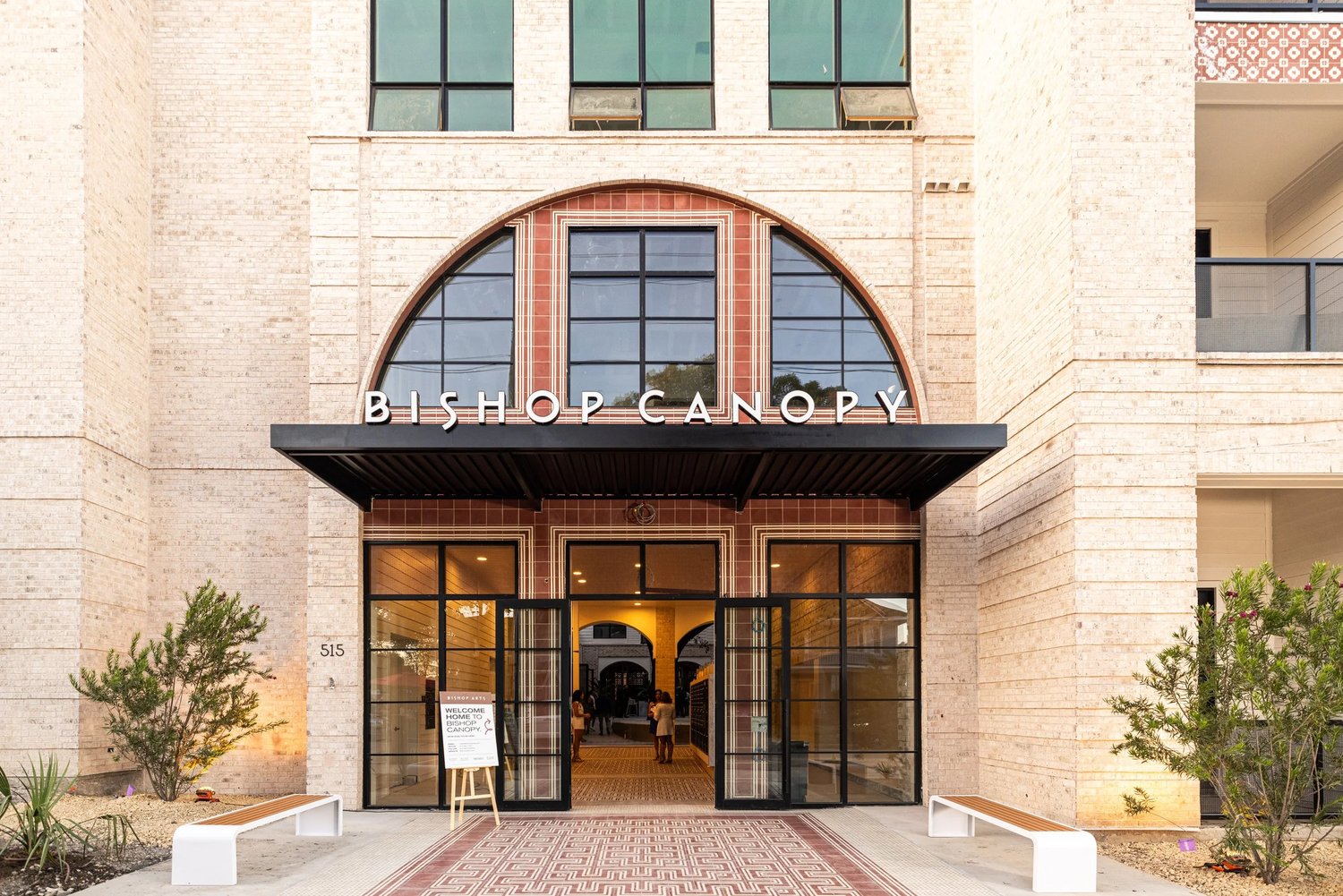 Entry to the Bishop Canopy building in the Bishop Arts Portfolio