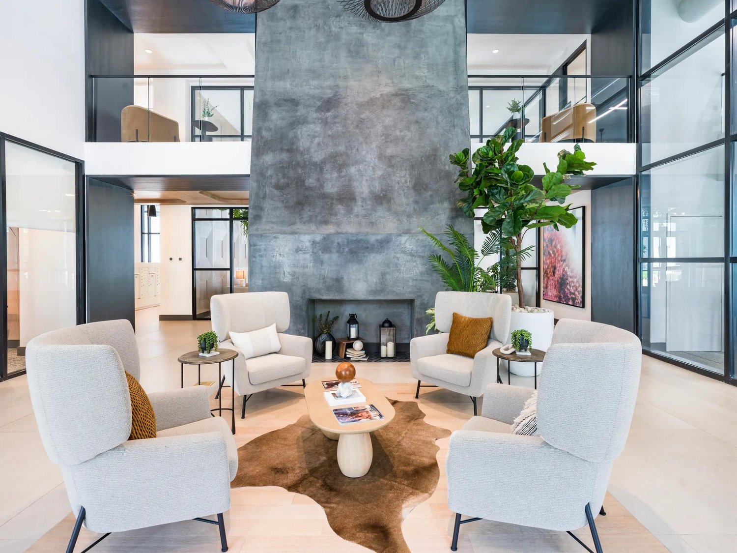 Resident lobby lounge at Modera Riverview