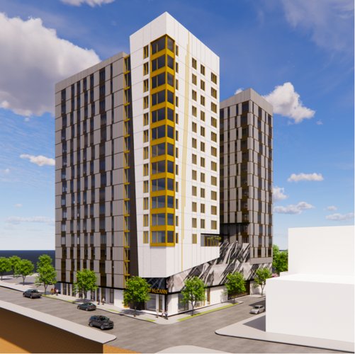 Rendering of the approved 300 McCann affordable development in Chestnut Hill