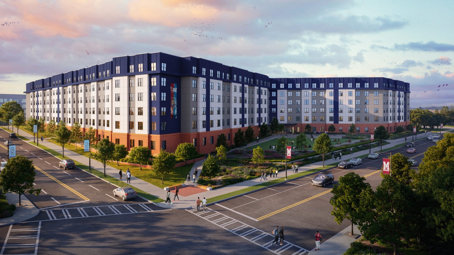 Aerial rendering of the Morehouse & Spelman combined student housing development at Atlanta University Center