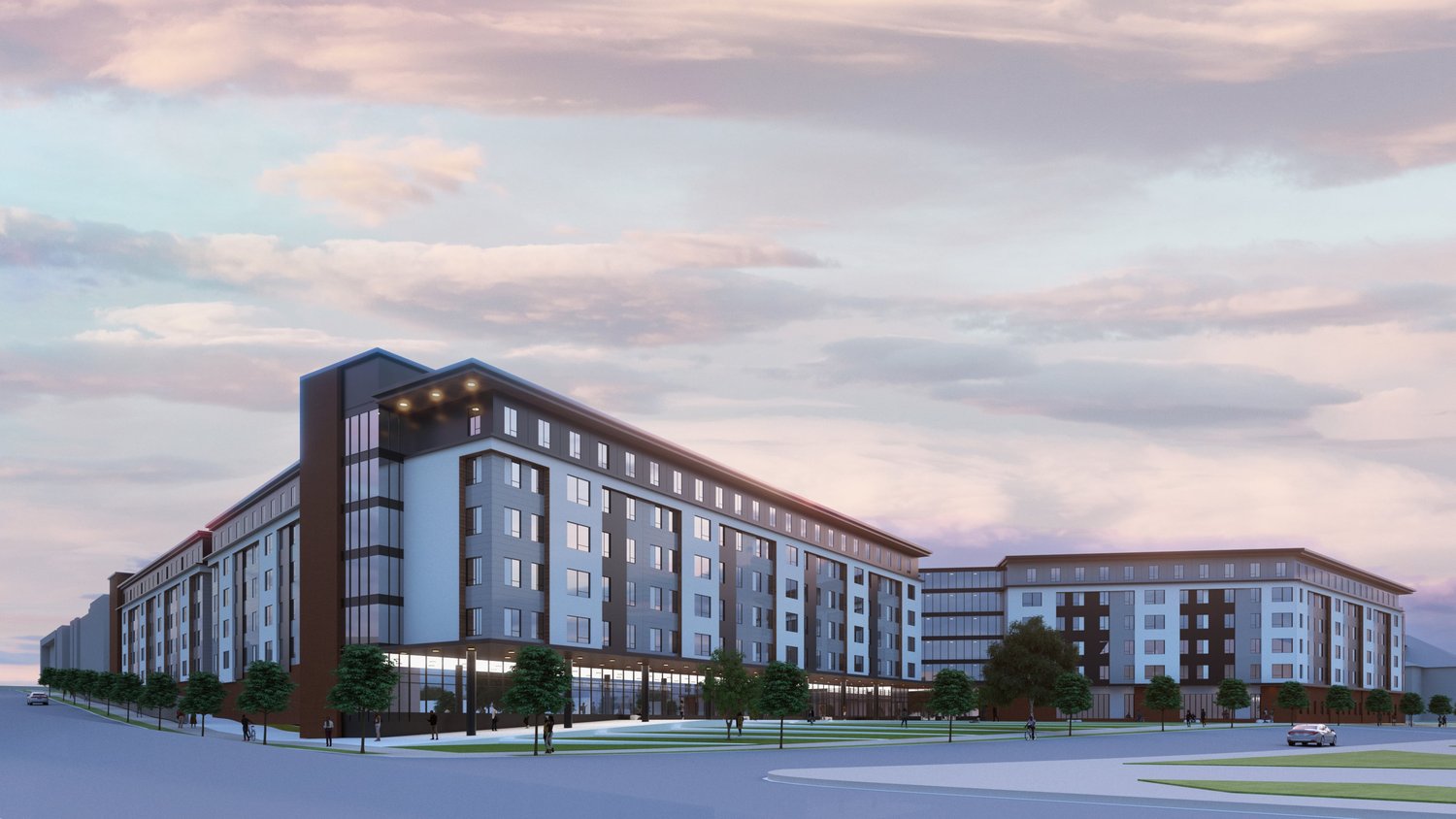 Rendering of the proposed 800-bed student housing development serving Morehouse and Spelman students