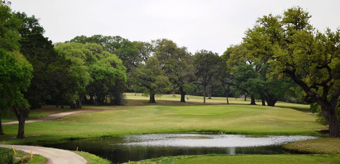 A green at Lions Municipal Golf Course (Muny) in West Austin