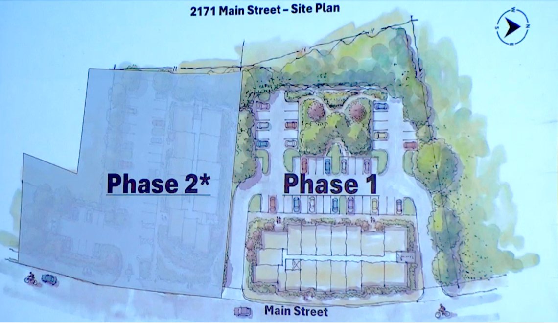 Site plan for the Libertad project on Main Street, showing Phase 1 and a future Phase 2