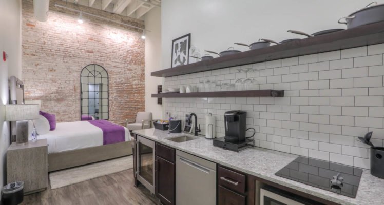 Premium king suite kitchenette at Studio 154